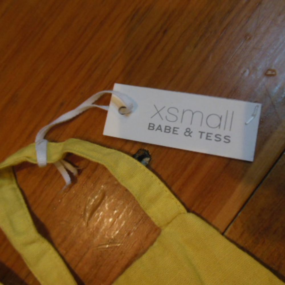 New! BABE & TESS 9M Lemon Linen Overalls Unisex - Picture 7 of 7